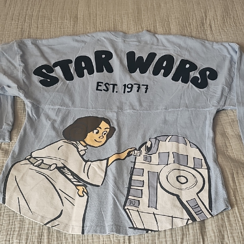 Signature Star Wars Light Blue Logo Jersey. Long sleeve. Velour Lettering.